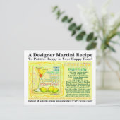 Lemon Aide Martini Recept Briefkaart (Staand voorkant)