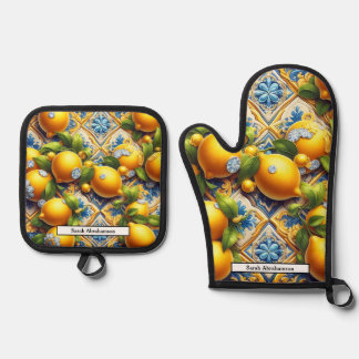 Lemon Amalfi Coast Diamonds Mediterranean Ovenwant & Pannenlap Set