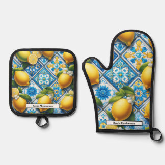 Lemon Amalfi Coast Diamonds Ovenwant & Pannenlap Set