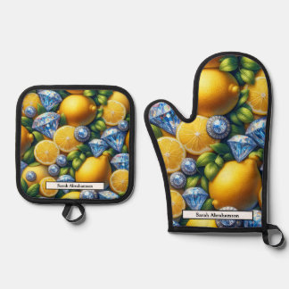 Lemon Amalfi Coast Diamonds Ovenwant & Pannenlap Set