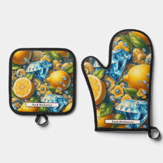 Lemon Amalfi Coast Diamonds Ovenwant & Pannenlap Set