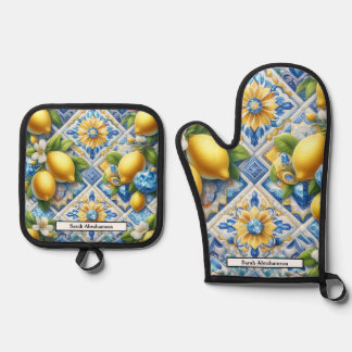 Lemon Amalfi Coast Diamonds Ovenwant & Pannenlap Set