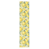 Lemon and Daisy Watercolor Pattern Korte Tafelloper (Voorkant)