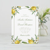 Lemon and Floral Frame Wedding Invitation (Debout devant)