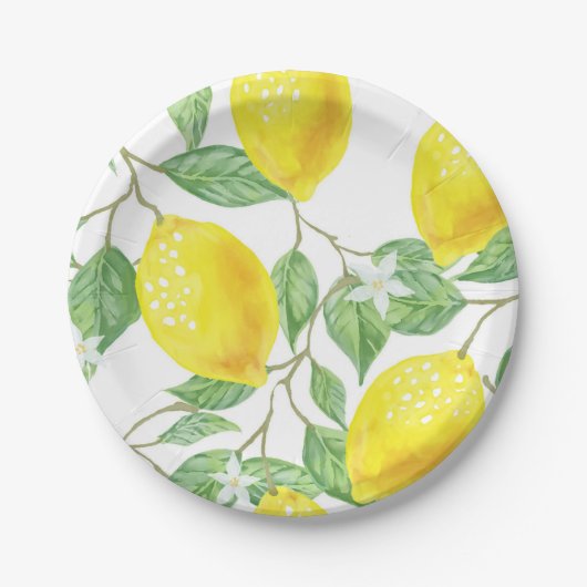 Lemon and Leaves Party Time Citrus Paper Bord (Voorkant)