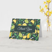 Lemon and Limes Fruit Pattern Hartelijk dank Kaart (Gele Bloem)