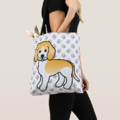 Lemon and White Beagle Cartoon Dog & Paws Draagtas (Dichtbij)