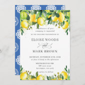 Lemon Azure Summer Greenery Wedding Kaart (Voorkant / Achterkant)