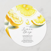 Lemon Baby Douche Uitnodigingen Lemondrop Thema (Voorkant / Achterkant)