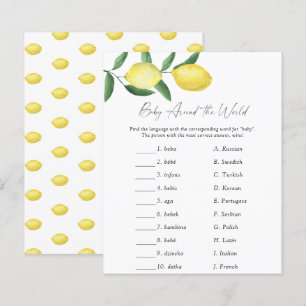 Lemon - Baby over de hele wereld Baby shower Game