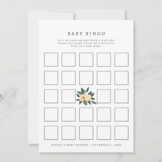 Lemon baby shower Bingo Spelkaart Kaart (Voorkant)