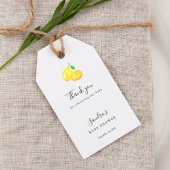Lemon Baby shower Elegant Dank u wel Cadeaulabel