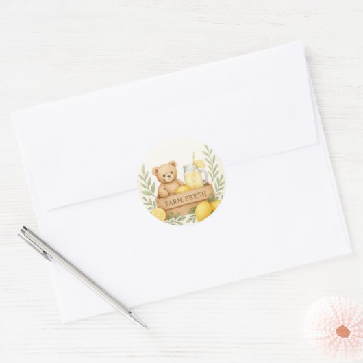 Lemon Baby shower Envelope Seal Ronde Sticker (Envelop)