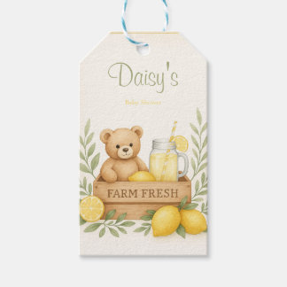 Lemon Baby shower Favoriet Tags Cadeaulabel