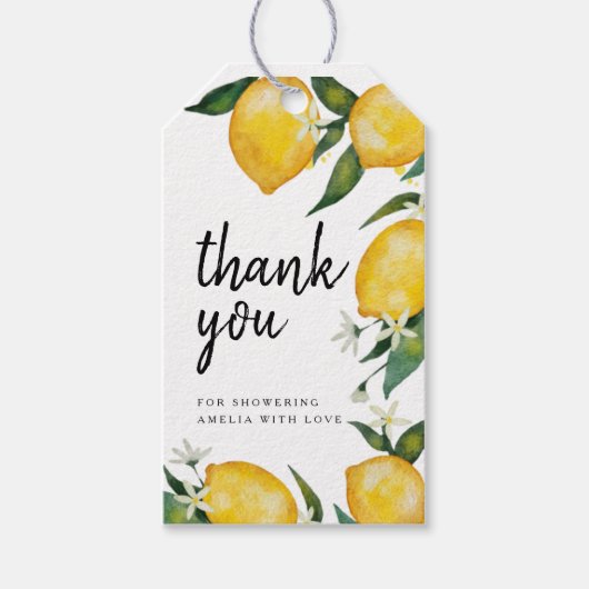 Lemon Baby shower Hartelijk dank Cadeaulabel (Voorkant)