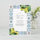 Lemon Baby Shower Invitations Lemondrop Thème (Debout devant)