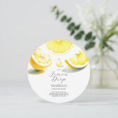Lemon Baby Shower Invitations Lemondrop Thème (Debout devant)