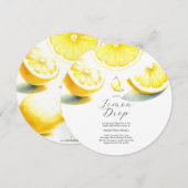 Lemon Baby Shower Invitations Lemondrop Thème (Devant / Derrière)