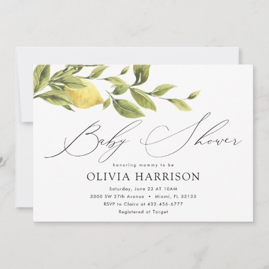 Lemon Baby shower Kaart (Voorkant)