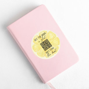 Lemon Bachelorette Feest Aangepaste QR-code Ronde Sticker