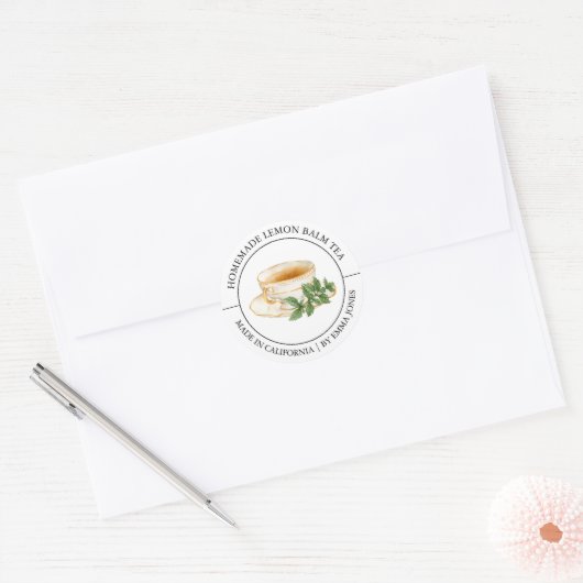 Lemon Balm Tea Modern label (Envelop)