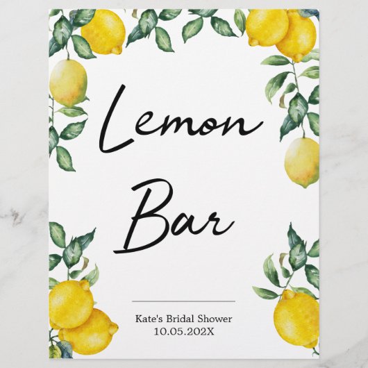 Lemon Bar-citroenbord gepersonaliseerd (Voorkant)