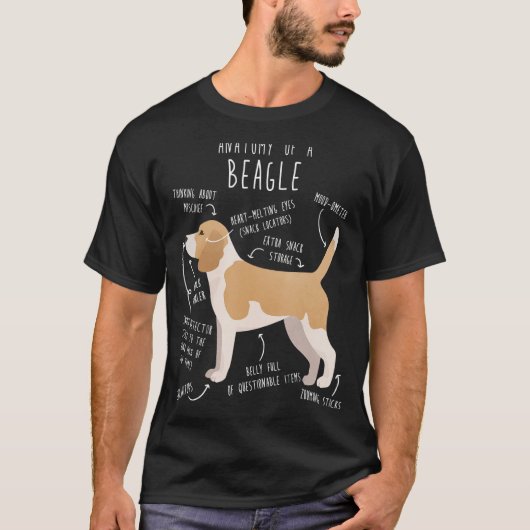 Lemon Beagle Dog Anatomy Cute Pet Dog mam Pap T-shirt (Voorkant)
