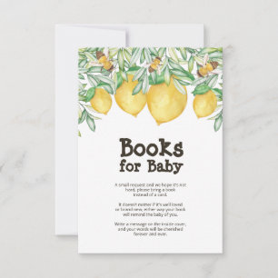 Lemon Bee Baby shower Book Request Enclosure Card Kaart