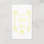 Lemon Bells Scrollwork Ontwerp Wedding Plaatskaartje (Achterkant)