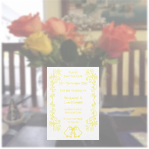 Lemon Bells Scrollwork Ontwerp Wedding Save The Date