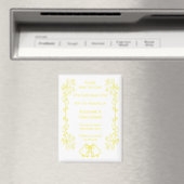 Lemon Bells Scrollwork Wedding Sla de datum op Magneet (Insitu (Vaatwasser))