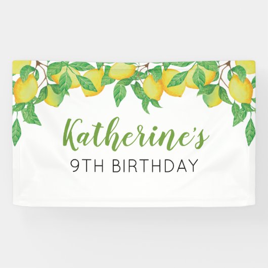 Lemon Birthday Personalized banner (Horizontaal)