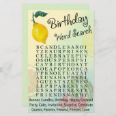 Lemon Birthday word search game (Voorkant / Achterkant)
