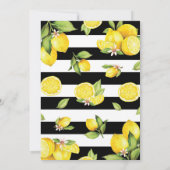 Lemon Black Stripes Bridal Shower Kaart (Achterkant)