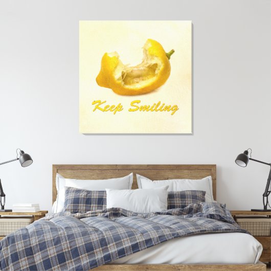 Lemon - Blijf glimlachen Canvas Afdruk (Insitu (Slaapkamer))