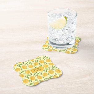 Lemon Bloom Collection gemêleerd geel Kartonnen Onderzetters