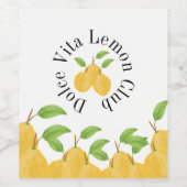 Lemon Bloom Collection Wijn Etiket (Enkel label)