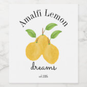 Lemon Bloom Collection Wijn Etiket (Enkel label)
