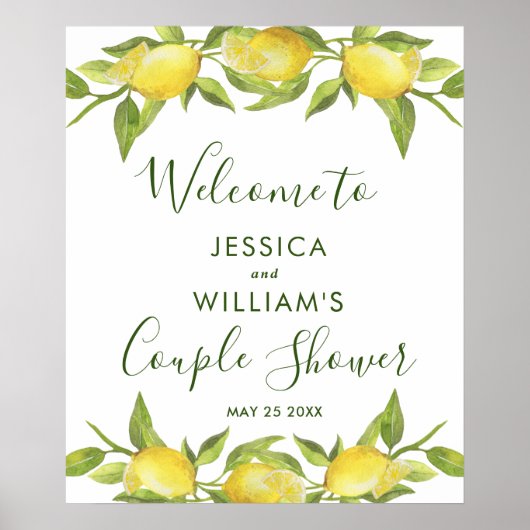 Lemon Blossom Verdure Couples Affiche de bienvenue (Devant)