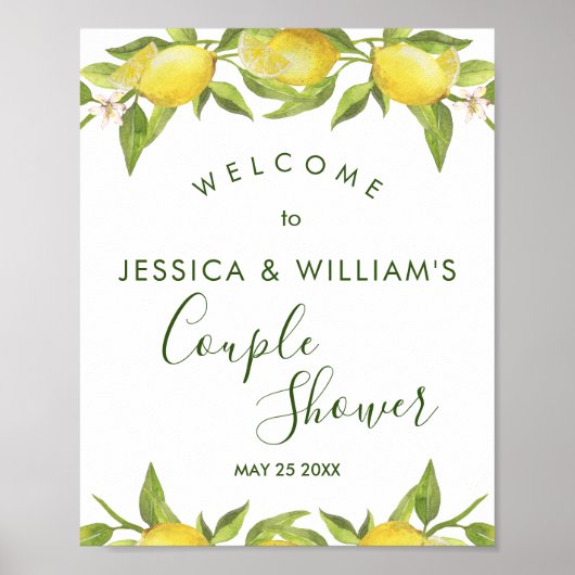 Lemon Blossom Verdure Couples Affiche de bienvenue (Devant)