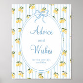 Lemon Blue Bow Italiaans advies en wensen Poster (Voorkant)