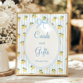 Lemon Blue Bow Italiaanse Kaarten en geschenken Poster