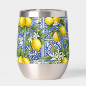 Lemon Blue French Country Watercolor Tile (Achterkant)