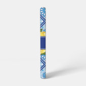 Lemon Blue Tile Backsplash Monogram Samsung Galaxy Hoesje (Linkerkant)