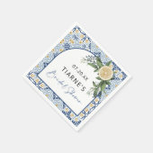 Lemon Blue Tile Custom Citrus Vrijgezellenfeest Servet (Hoek)