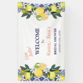 Lemon Blue Tiles Ciao Bella Bruiloft Banner (Verticaal)