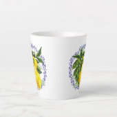 Lemon & Blue Toile filigraan Country Franse keuken Latte Mok (Voorkant)