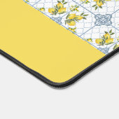 Lemon Blue Watercolor French Country Name Monogram Bureaumat (Hoek)