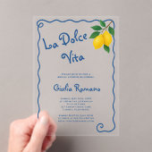 Lemon Blue Whimy Lijst La Dolce Vita Vrijgezellenf Acryl Uitnodigingen (Insitu (Draagbaar))