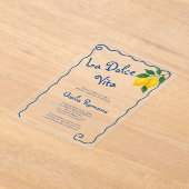 Lemon Blue Whimy Lijst La Dolce Vita Vrijgezellenf Acryl Uitnodigingen (Laagn)